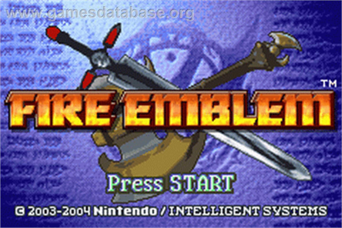 Fire Emblem: Fuuin no Tsurugi - Nintendo Game Boy Advance - Artwork - Title Screen