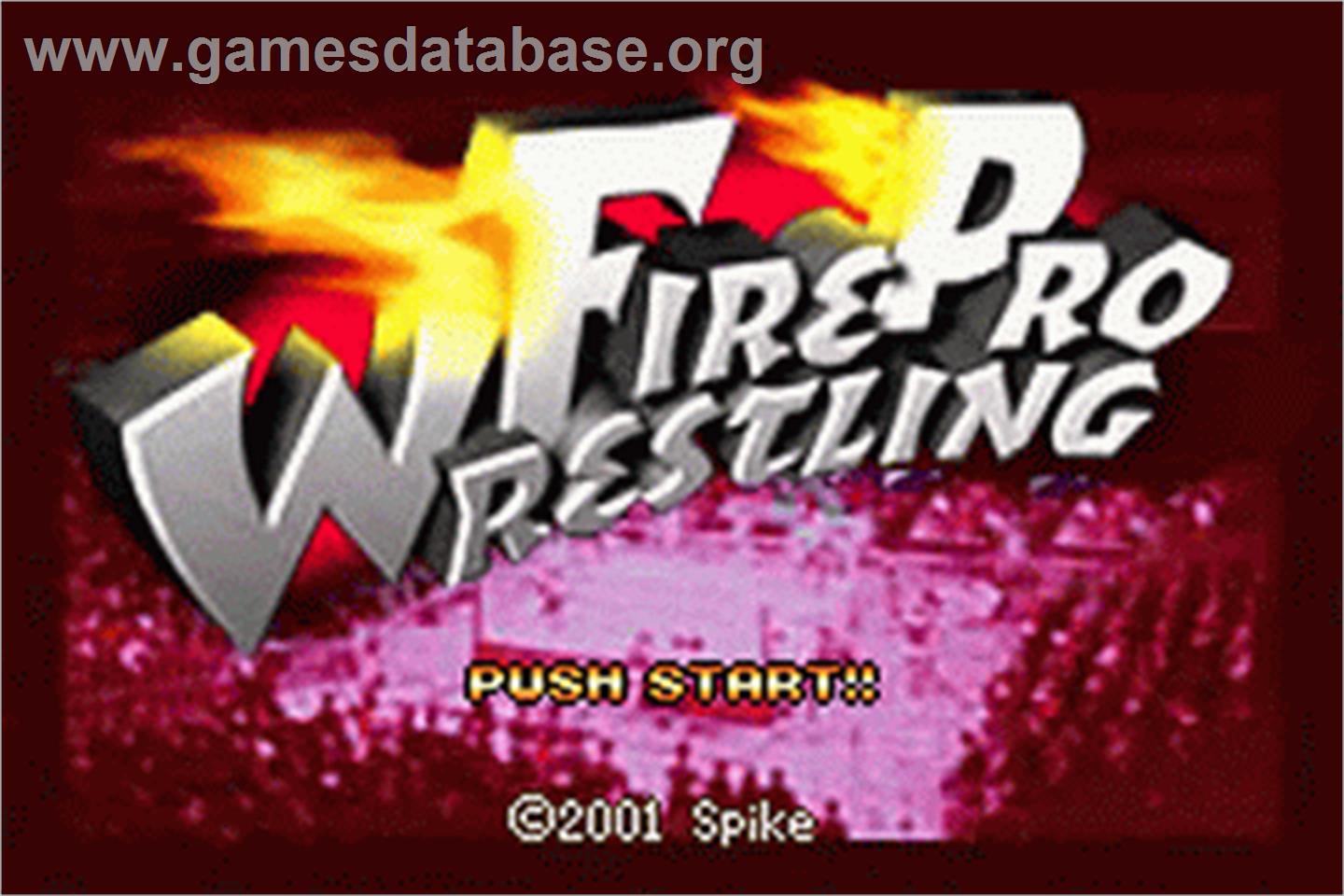Fire Pro Wrestling - Nintendo Game Boy Advance - Artwork - Title Screen