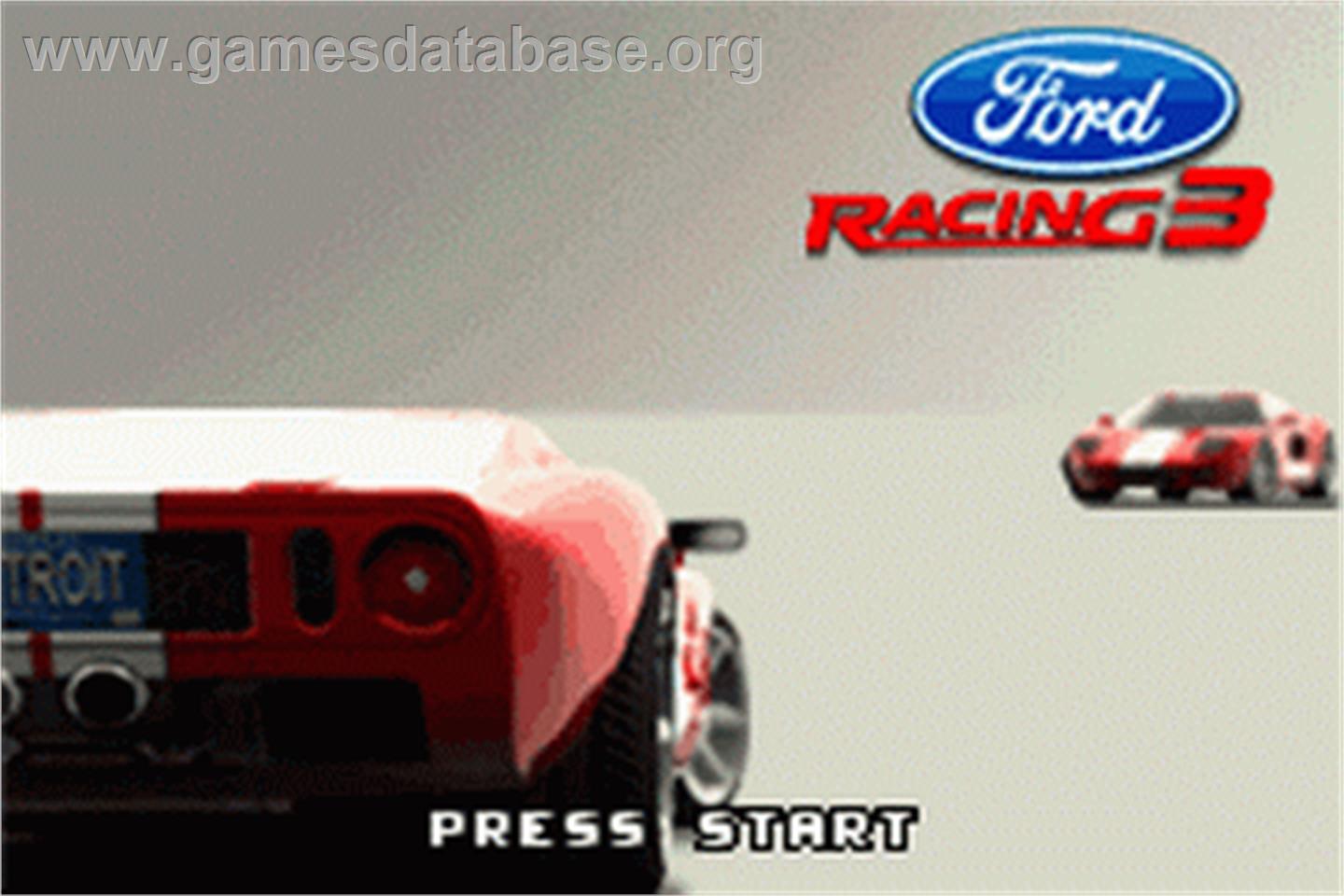 Ford Racing 3 - Nintendo Game Boy Advance - Artwork - Title Screen