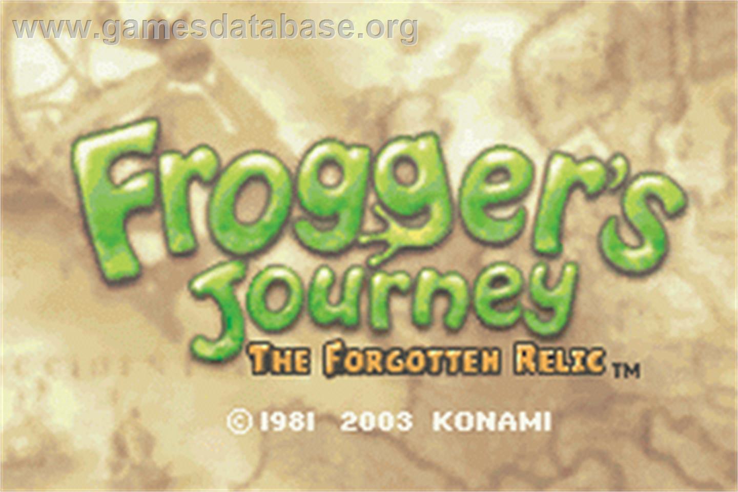 Frogger's Journey: The Forgotten Relic - Nintendo Game Boy Advance - Artwork - Title Screen