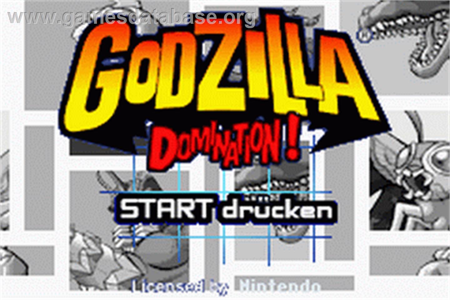 Godzilla: Domination - Nintendo Game Boy Advance - Artwork - Title Screen