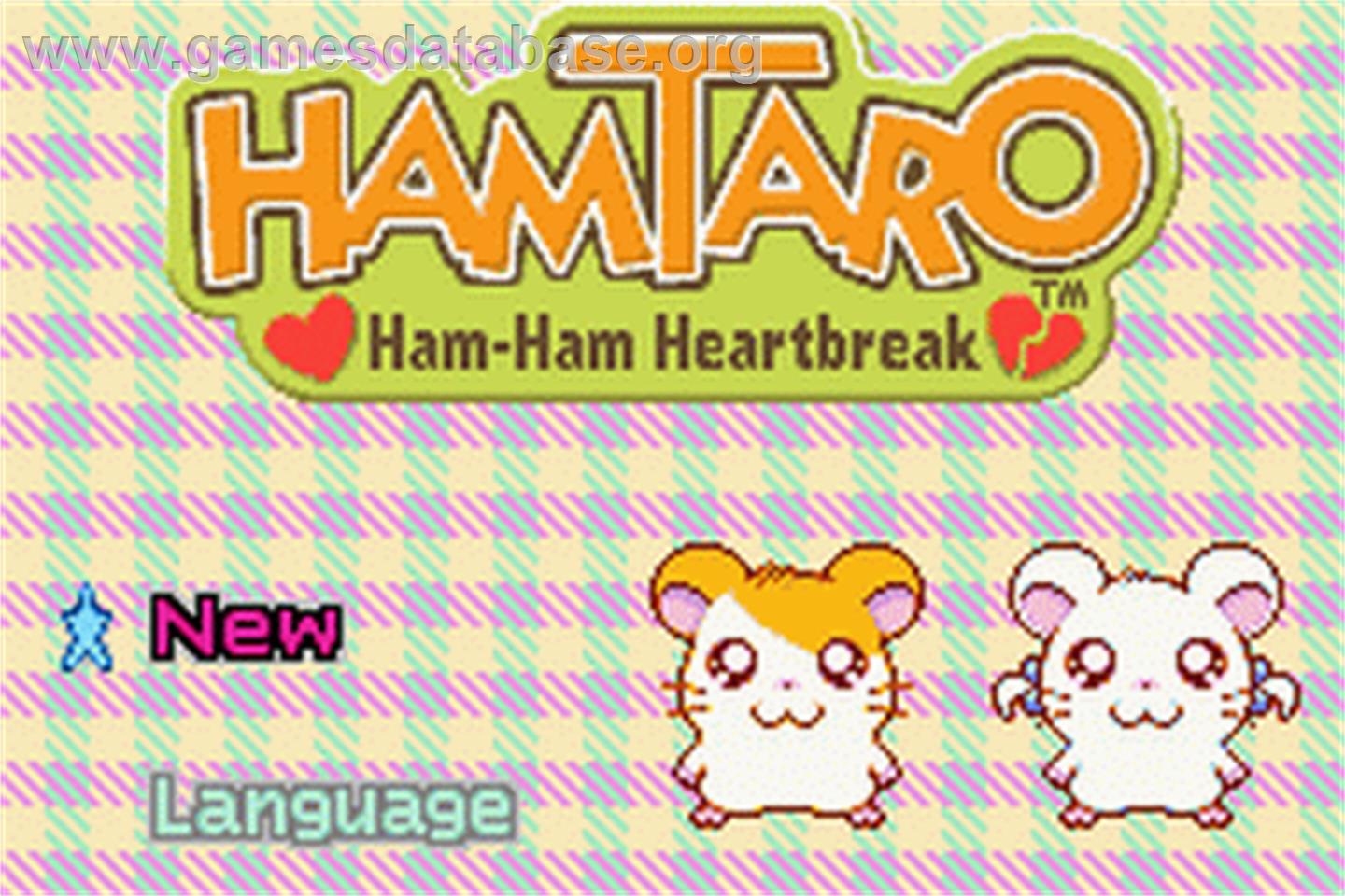 Hamtaro: Ham Ham Heartbreak - Nintendo Game Boy Advance - Artwork - Title Screen