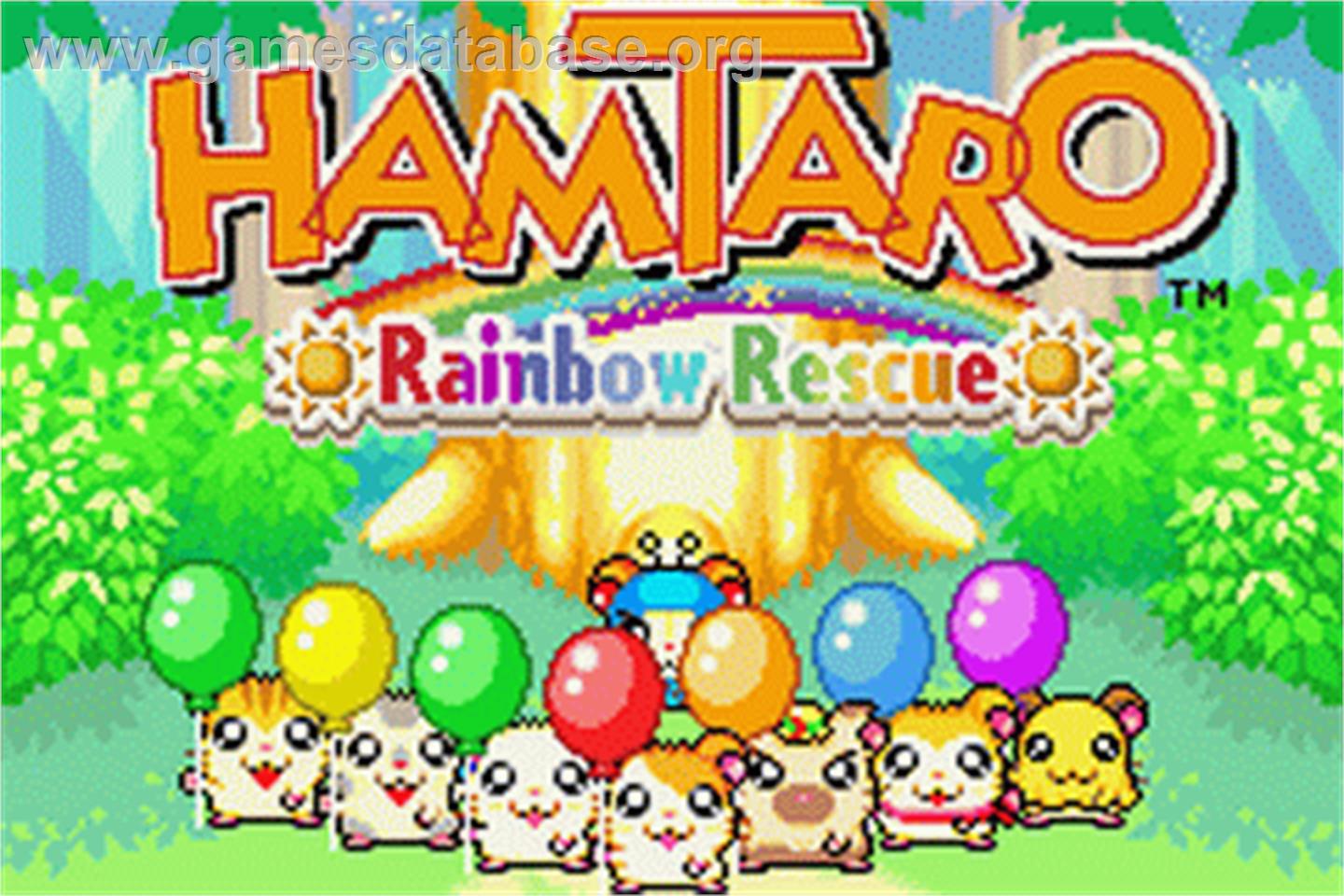 Hamtaro Rainbow Rescue - Nintendo Game Boy Advance - Artwork - Title Screen