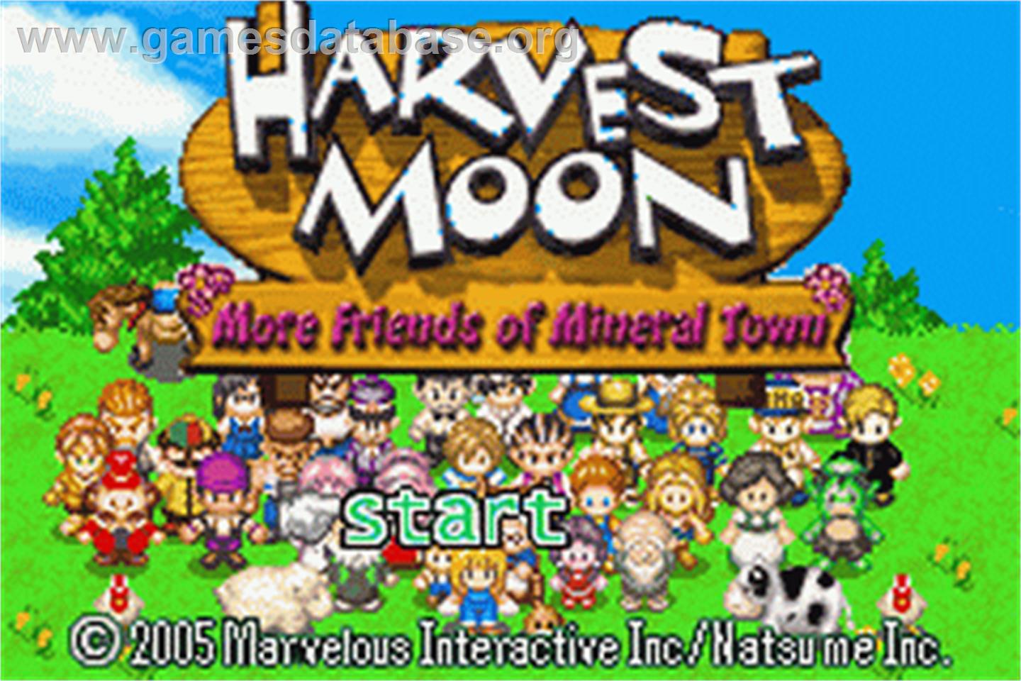 Harvest Moon: More Friends of Mineral Town - Nintendo Game Boy Advance - Artwork - Title Screen