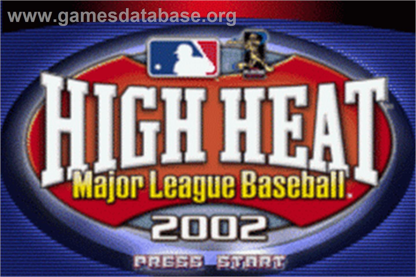 High Heat Major League Baseball 2002 - Nintendo Game Boy Advance - Artwork - Title Screen
