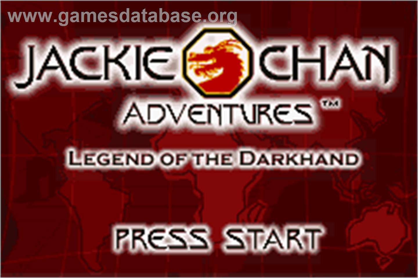 Jackie Chan Adventures: Legend of the Dark Hand - Nintendo Game Boy Advance - Artwork - Title Screen