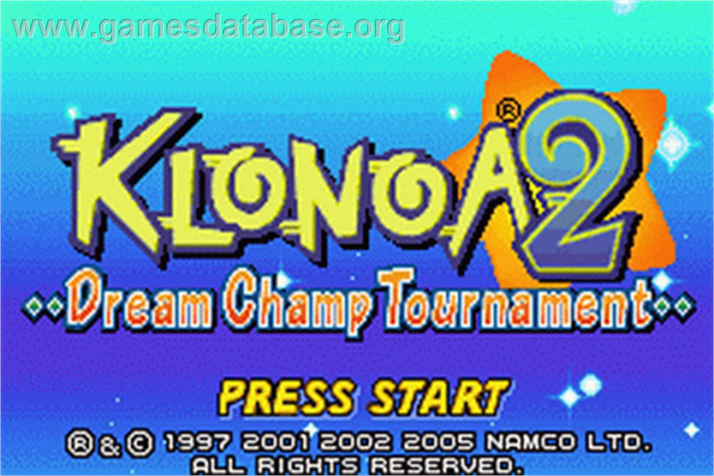 Klonoa 2: Dream Champ Tournament - Nintendo Game Boy Advance - Artwork - Title Screen