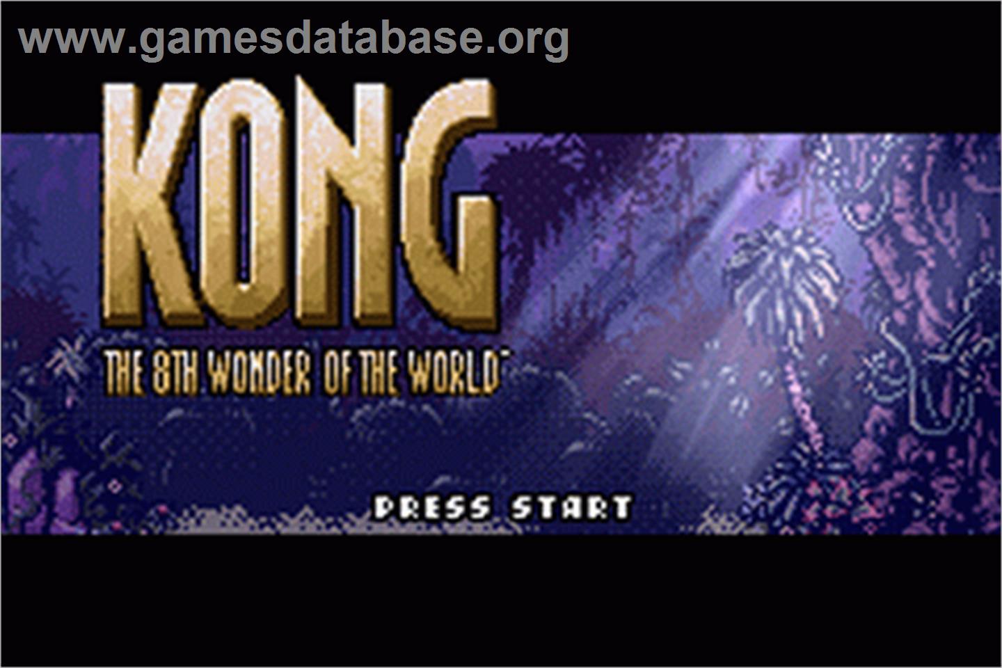 Kong: The 8th Wonder of the World - Nintendo Game Boy Advance - Artwork - Title Screen