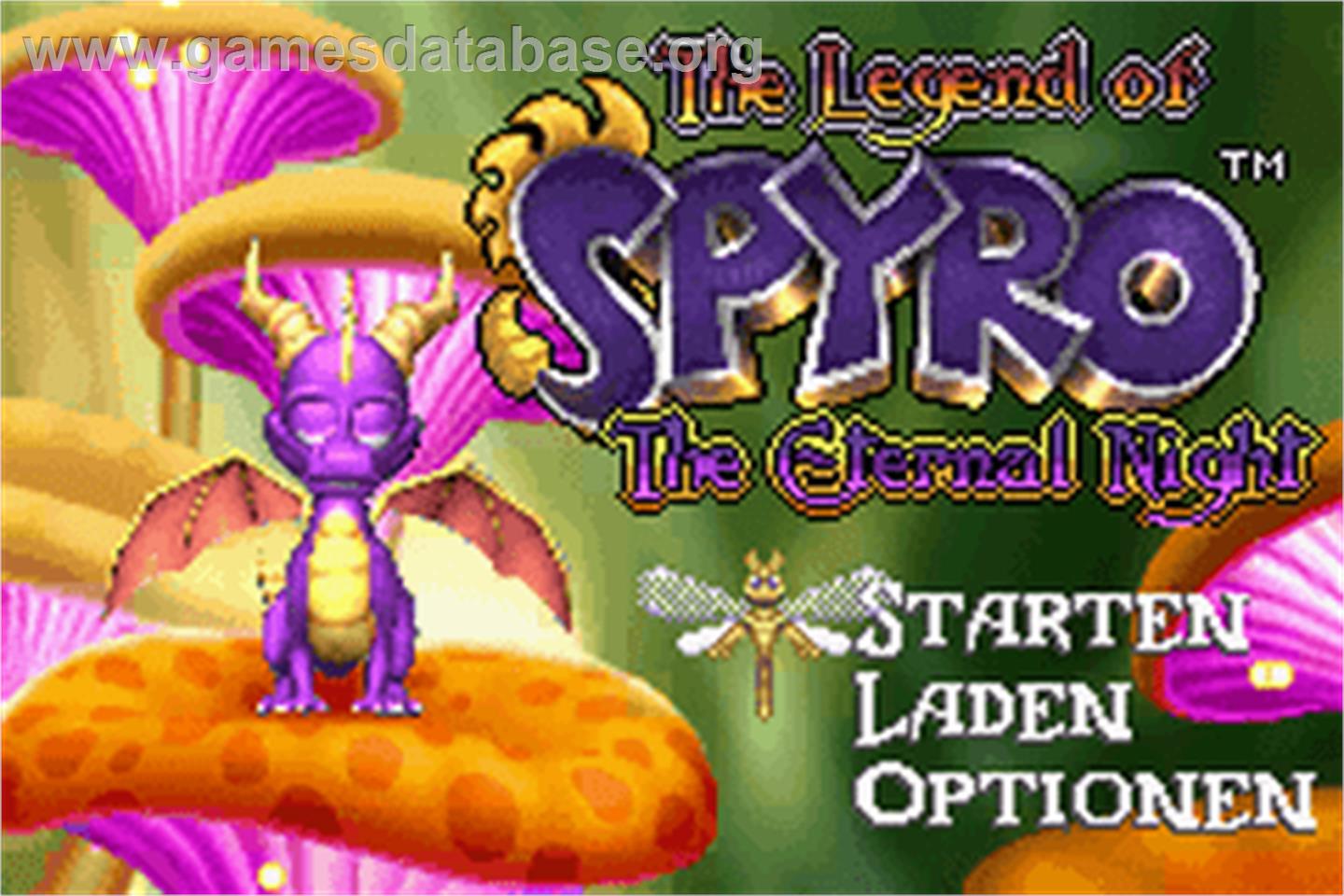 Legend of Spyro: The Eternal Night - Nintendo Game Boy Advance - Artwork - Title Screen