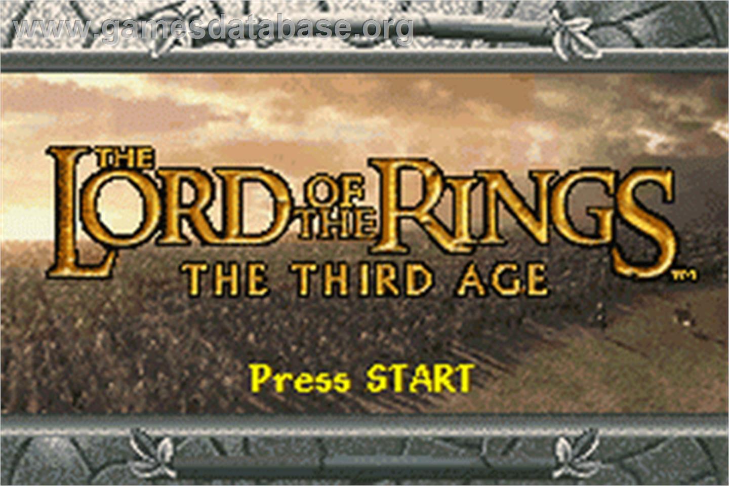 Lord of the Rings: The Third Age - Nintendo Game Boy Advance - Artwork - Title Screen