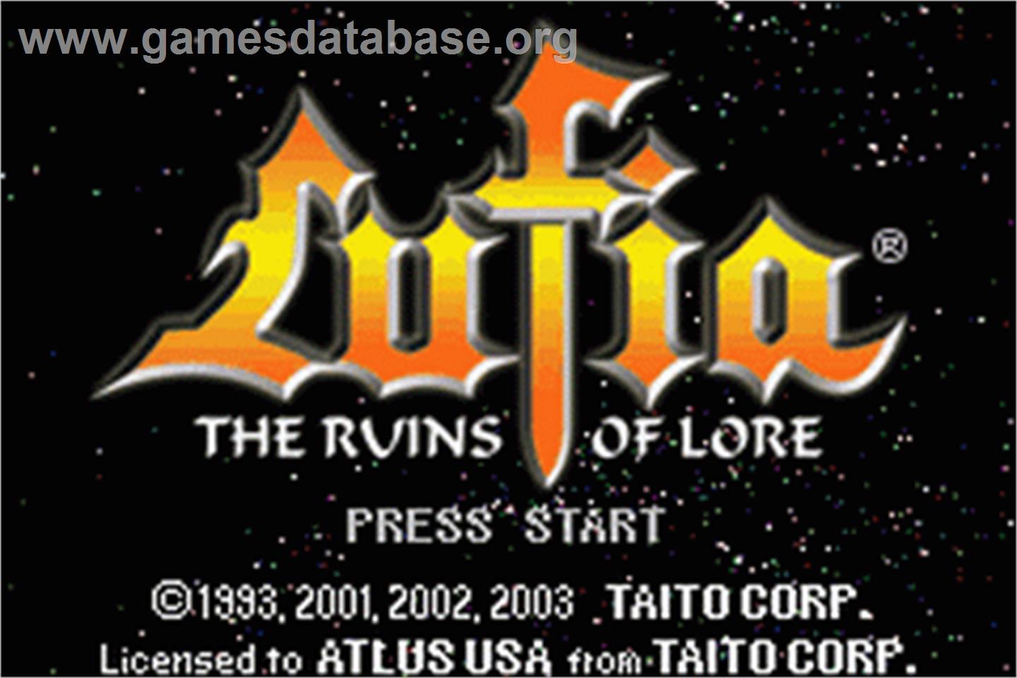 Lufia: The Ruins of Lore - Nintendo Game Boy Advance - Artwork - Title Screen