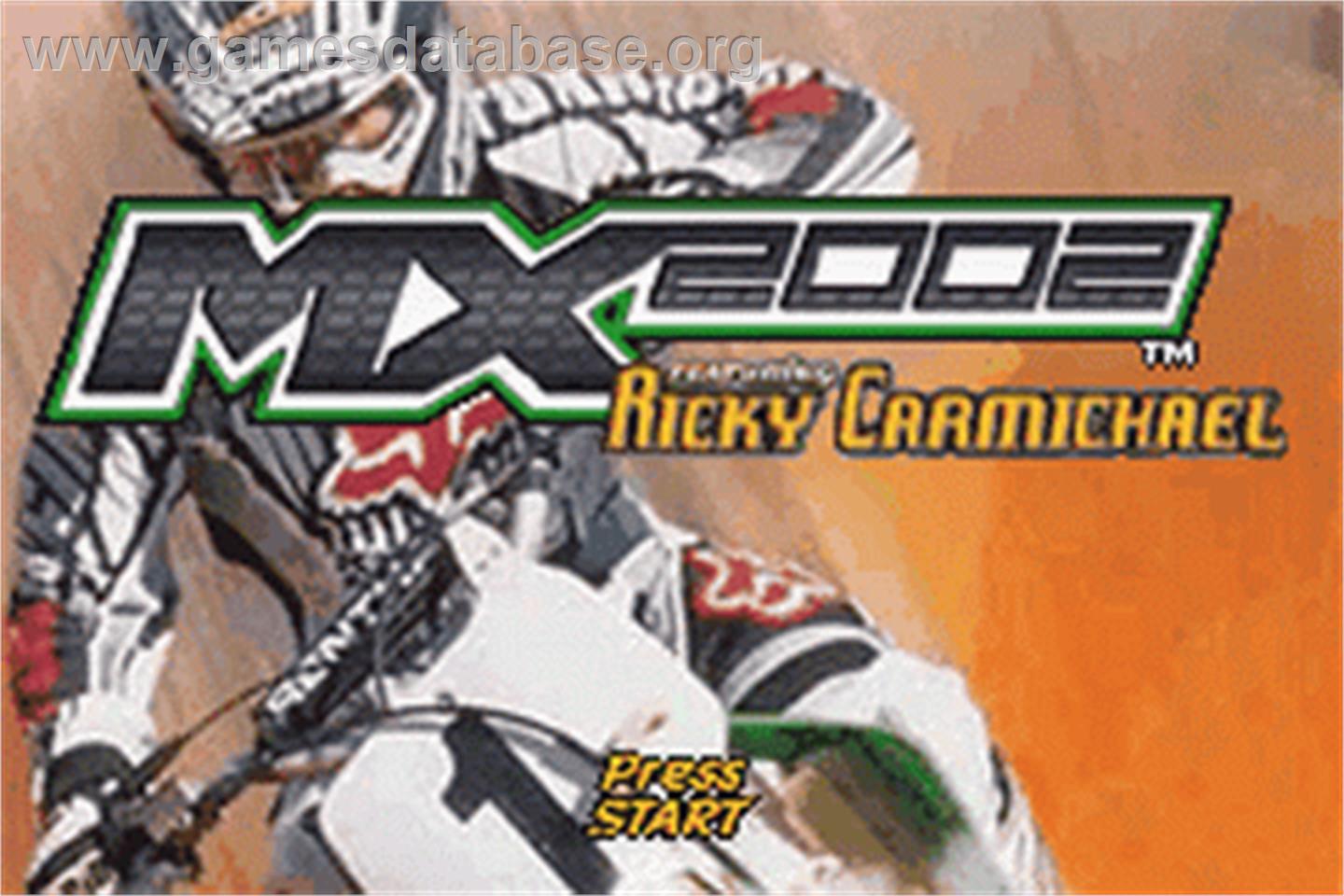 MX 2002 featuring Ricky Carmichael - Nintendo Game Boy Advance - Artwork - Title Screen