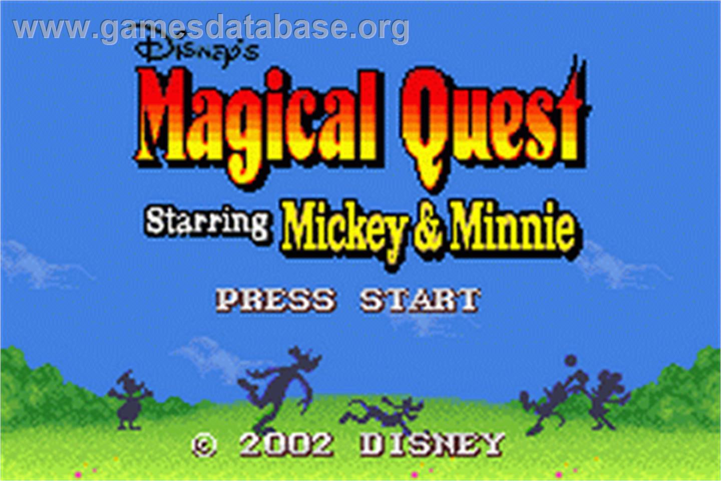 Magical Quest Starring Mickey & Minnie - Nintendo Game Boy Advance - Artwork - Title Screen