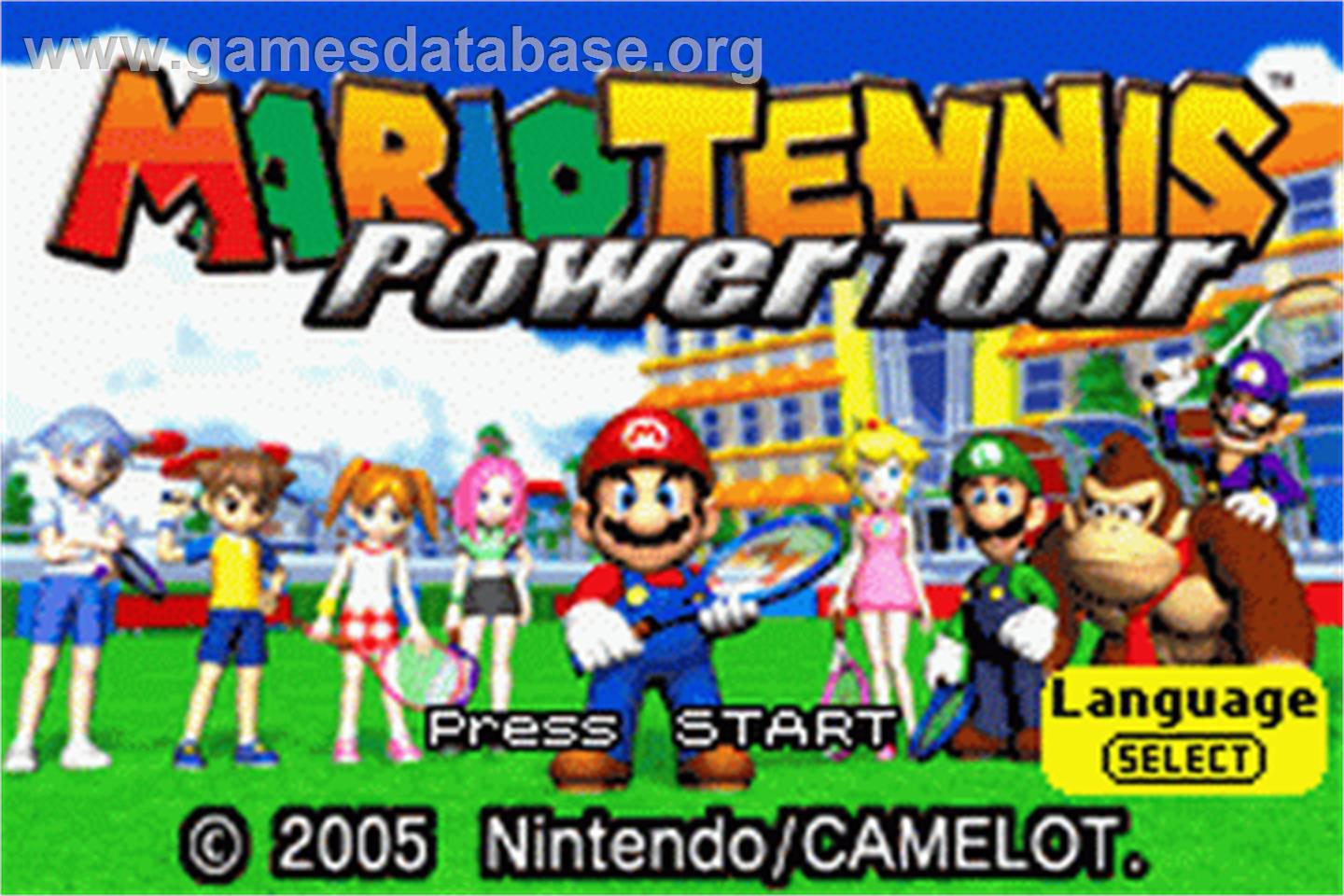 Mario Tennis: Power Tour - Nintendo Game Boy Advance - Artwork - Title Screen