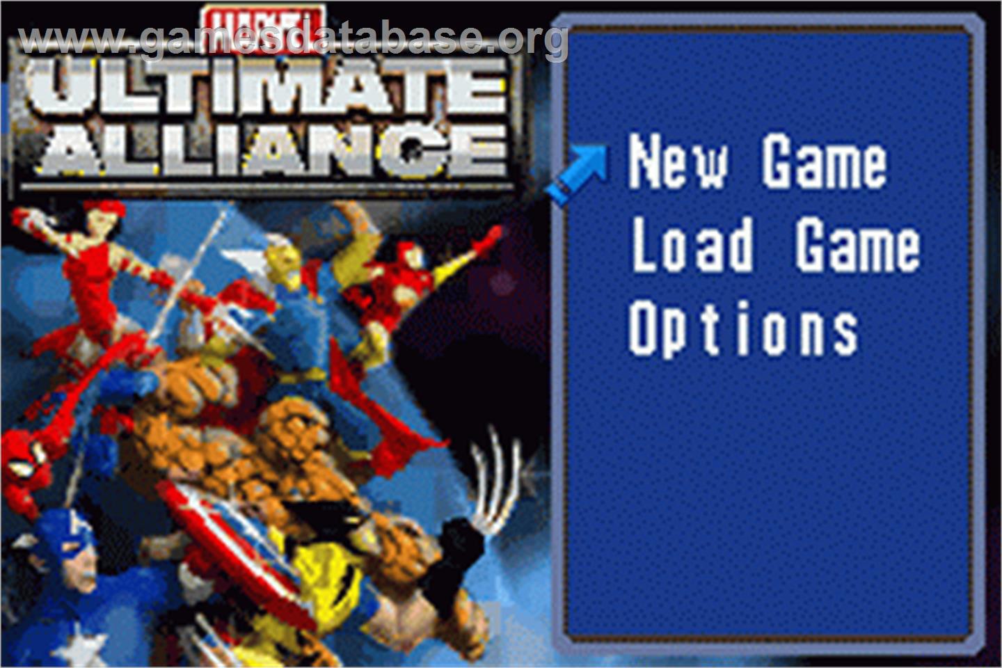 Marvel Ultimate Alliance - Nintendo Game Boy Advance - Artwork - Title Screen