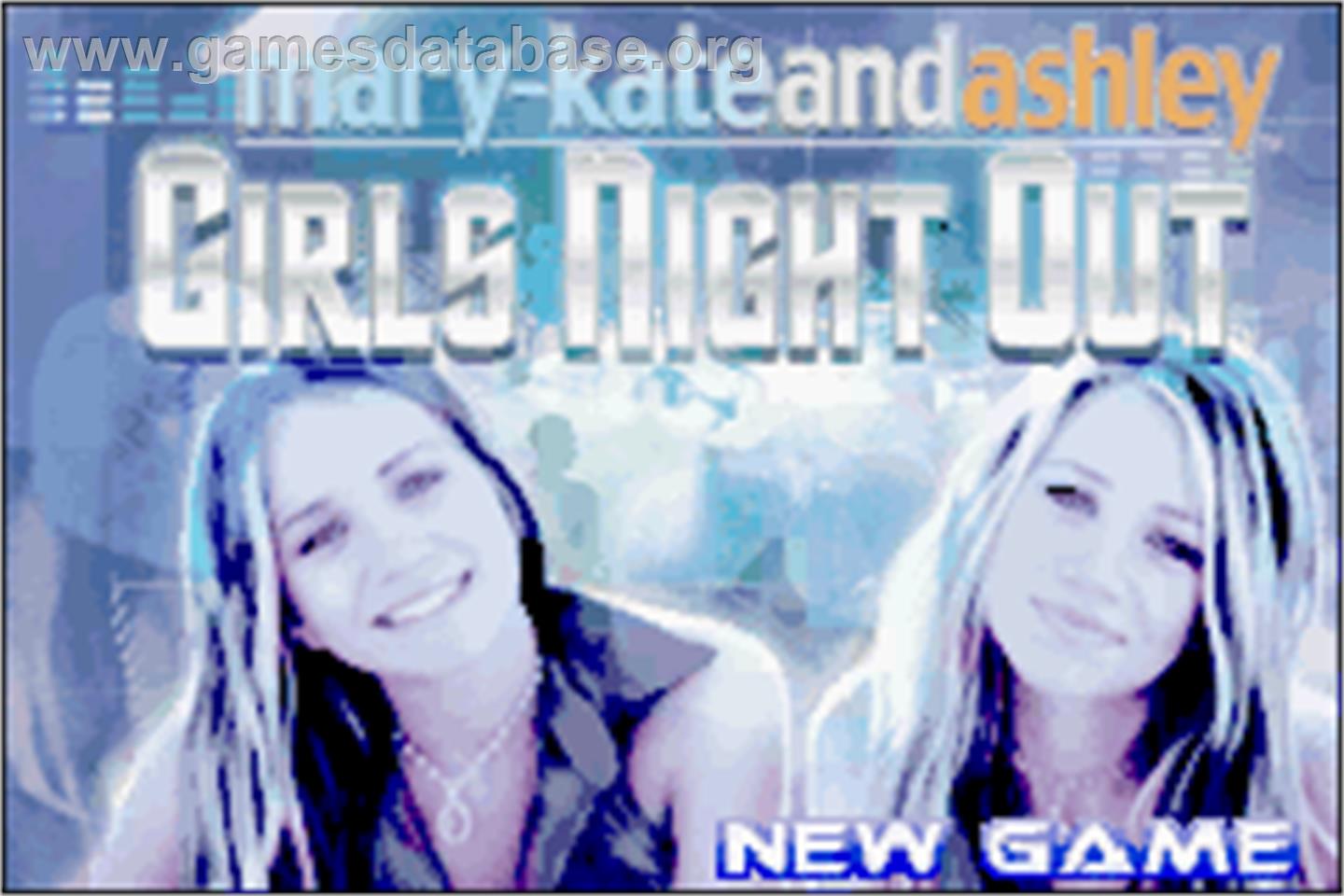 Mary-Kate and Ashley: Girls Night Out - Nintendo Game Boy Advance - Artwork - Title Screen