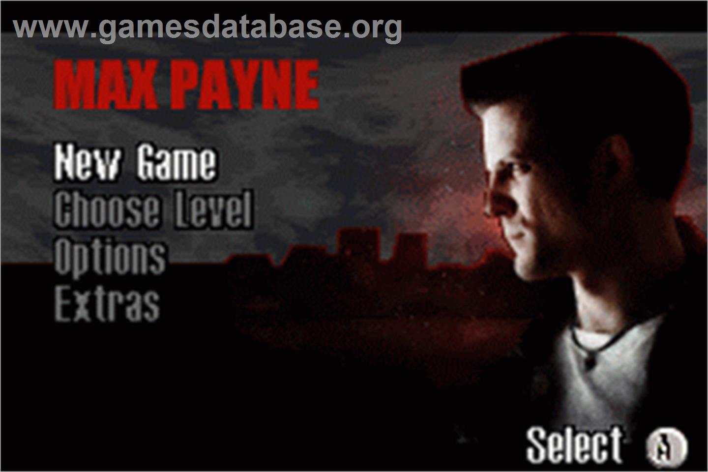 Max Payne - Nintendo Game Boy Advance - Artwork - Title Screen