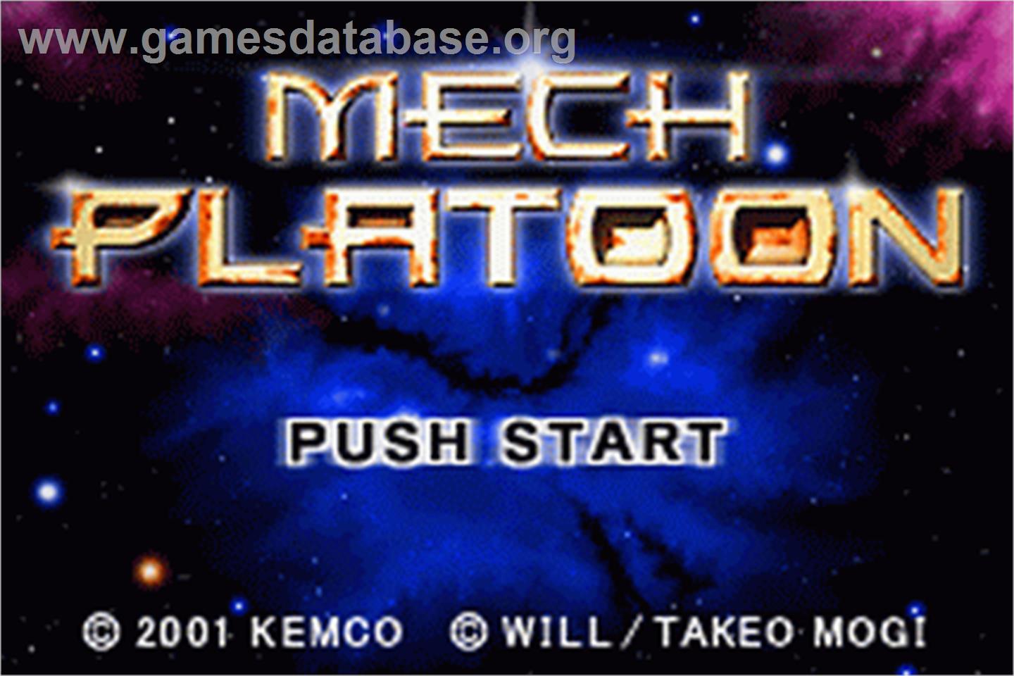 Mech Platoon - Nintendo Game Boy Advance - Artwork - Title Screen