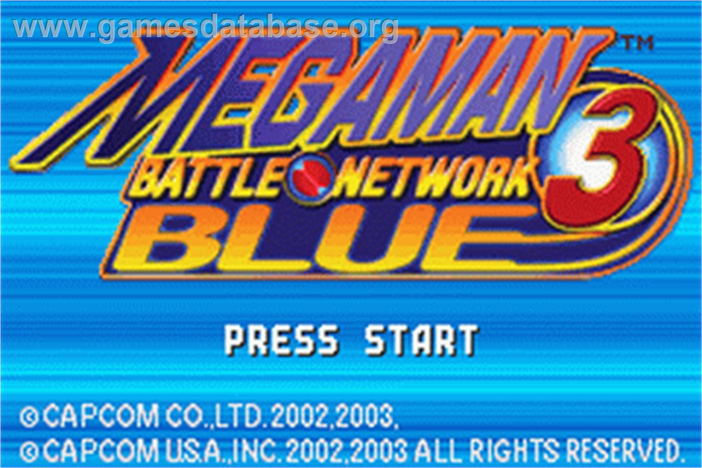 Mega Man Battle Network 3: Blue Version - Nintendo Game Boy Advance - Artwork - Title Screen