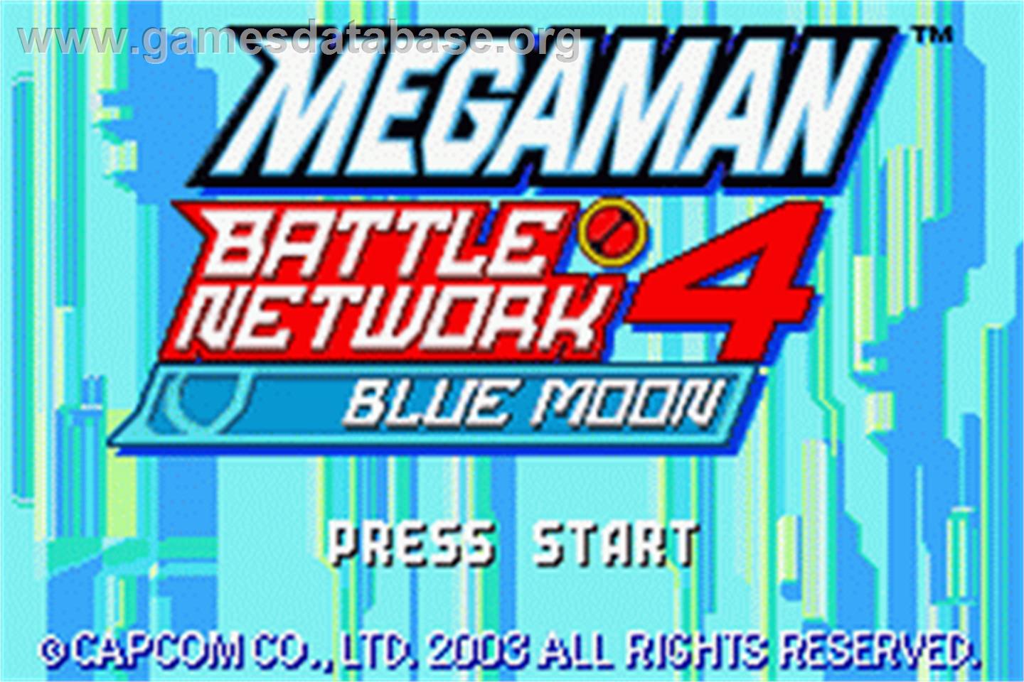 Mega Man Battle Network 4: Blue Moon - Nintendo Game Boy Advance - Artwork - Title Screen