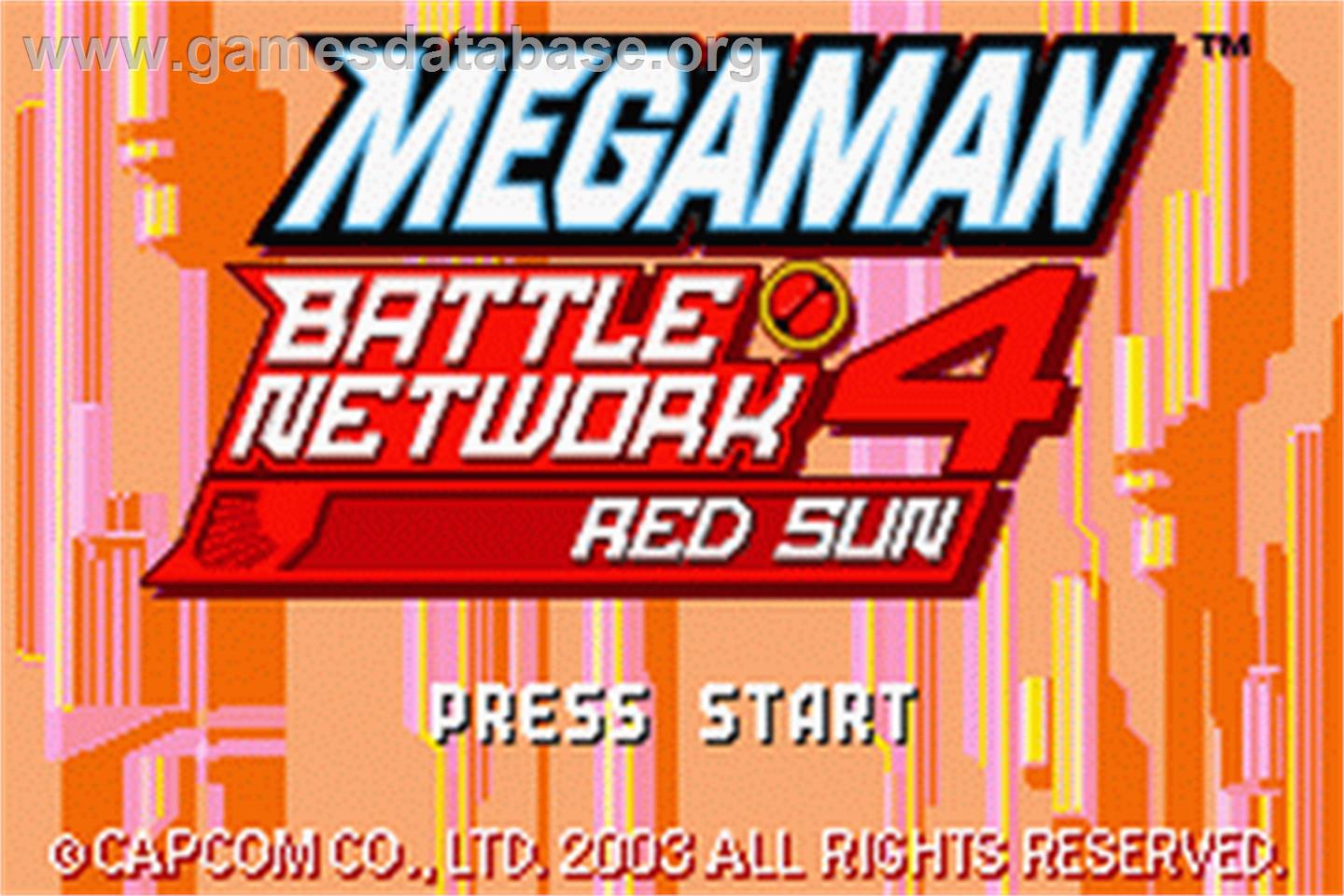 Mega Man Battle Network 4: Red Sun - Nintendo Game Boy Advance - Artwork - Title Screen