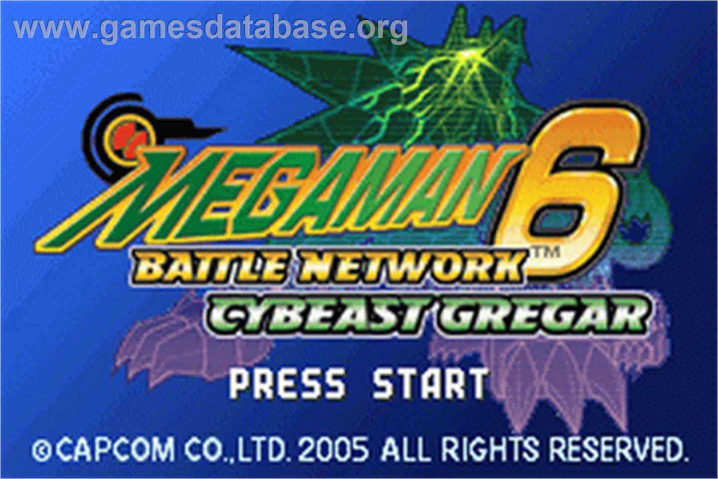 Mega Man Battle Network 6: Cybeast Gregar - Nintendo Game Boy Advance - Artwork - Title Screen