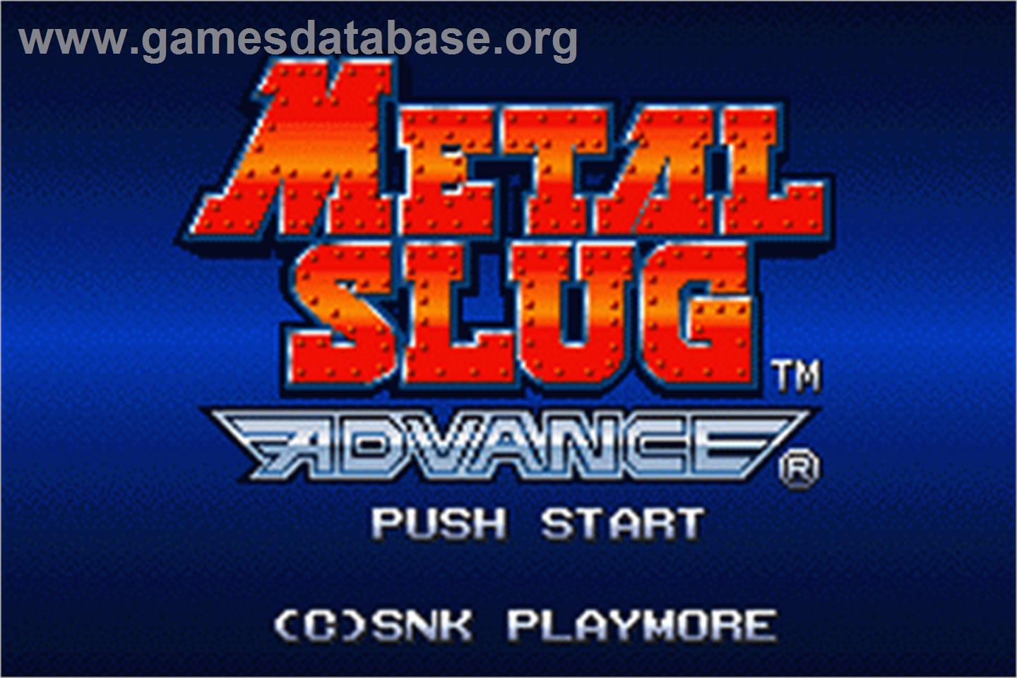 Metal Slug Advance - Nintendo Game Boy Advance - Artwork - Title Screen