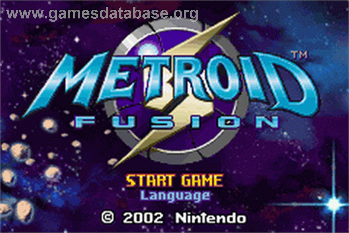 Metroid Fusion - Nintendo Game Boy Advance - Artwork - Title Screen