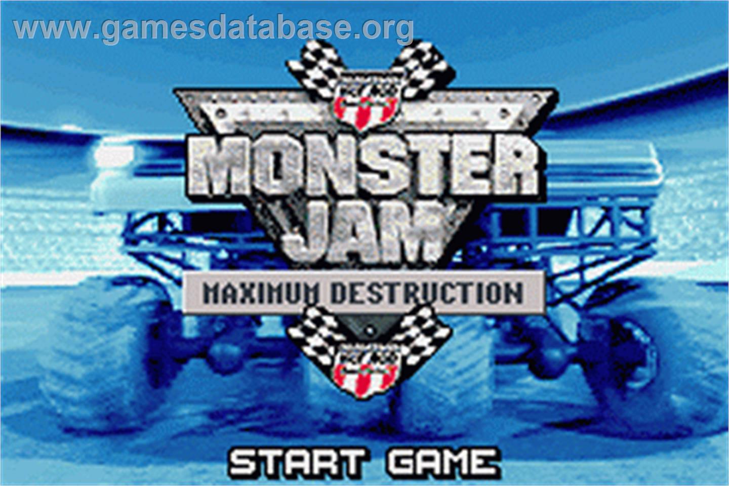 Monster Jam: Maximum Destruction - Nintendo Game Boy Advance - Artwork - Title Screen