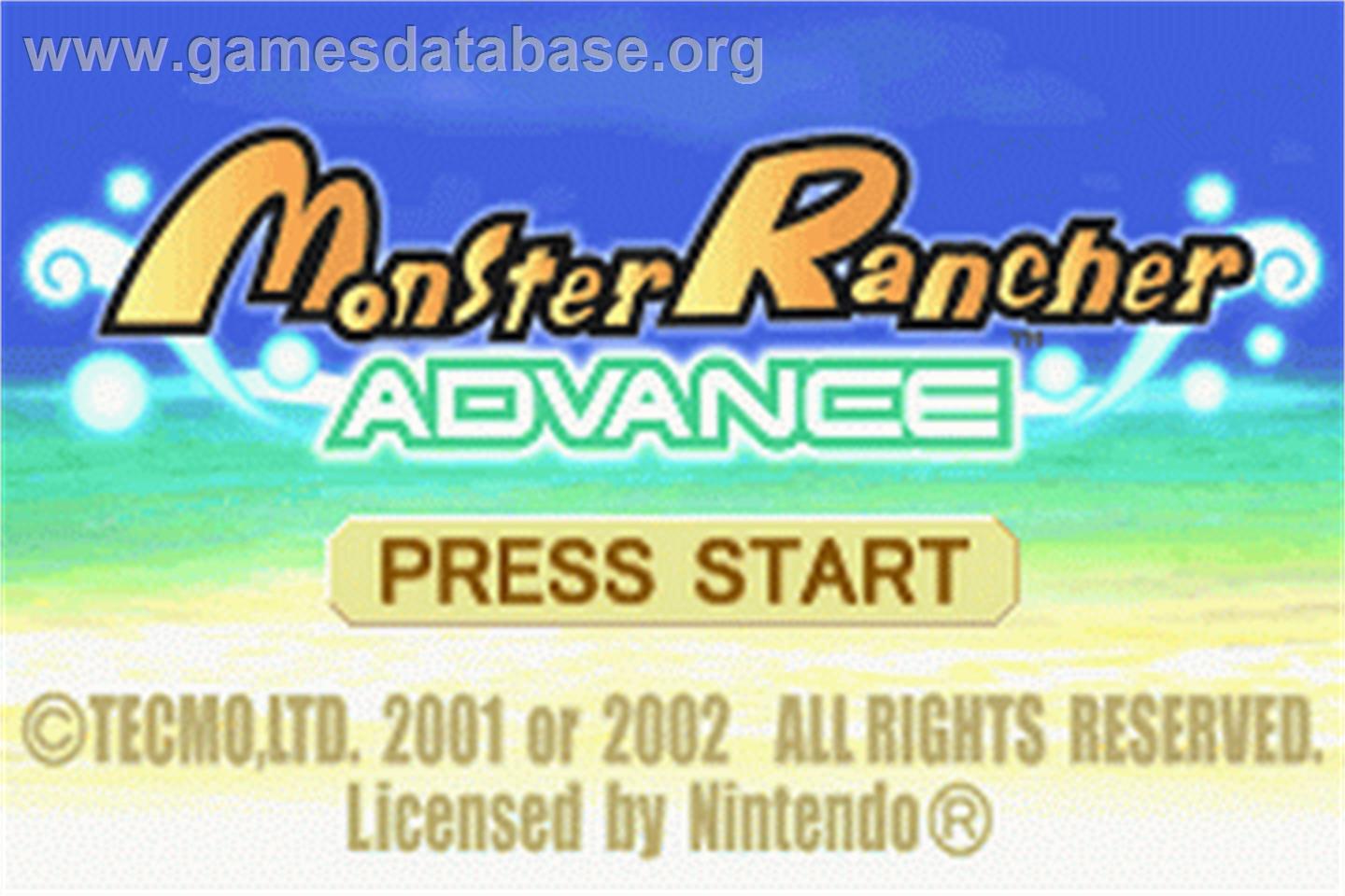Monster Rancher Advance - Nintendo Game Boy Advance - Artwork - Title Screen
