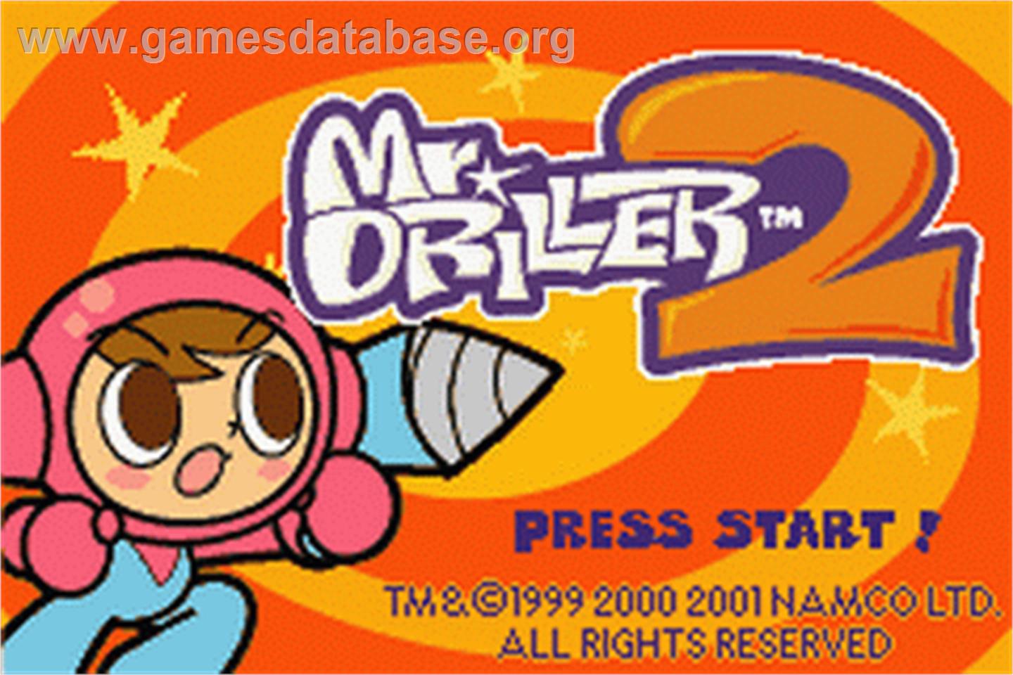Mr Driller 2 - Nintendo Game Boy Advance - Artwork - Title Screen