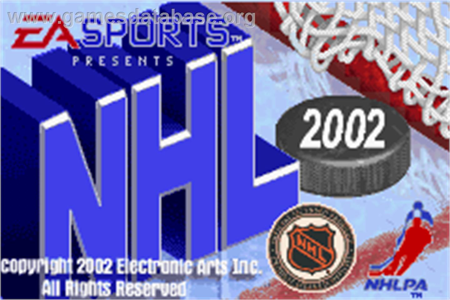 NHL 2002 - Nintendo Game Boy Advance - Artwork - Title Screen