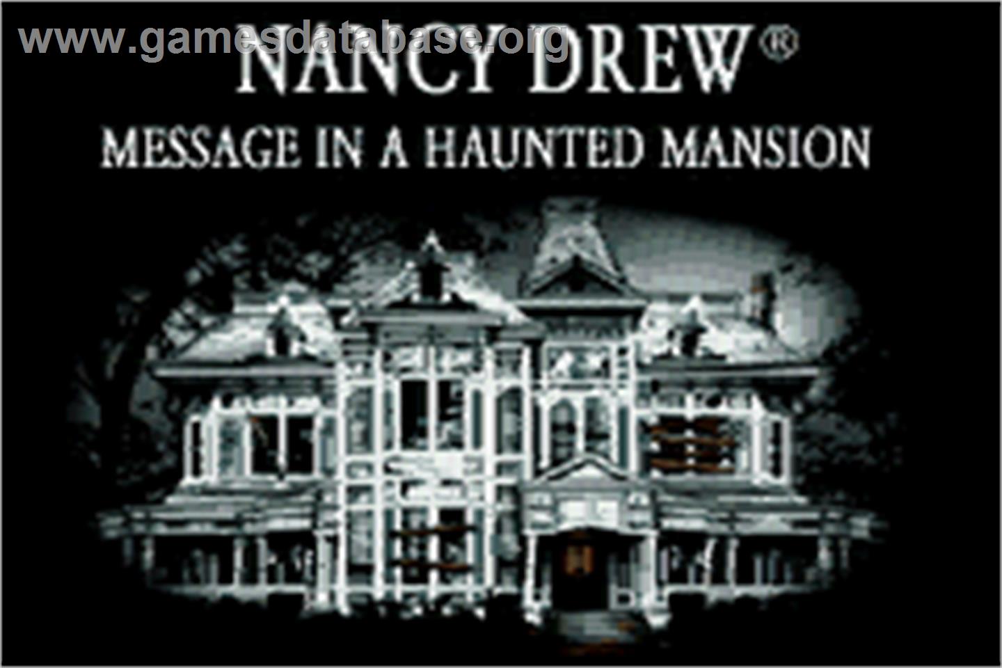 Nancy Drew: Message in a Haunted Mansion - Nintendo Game Boy Advance - Artwork - Title Screen