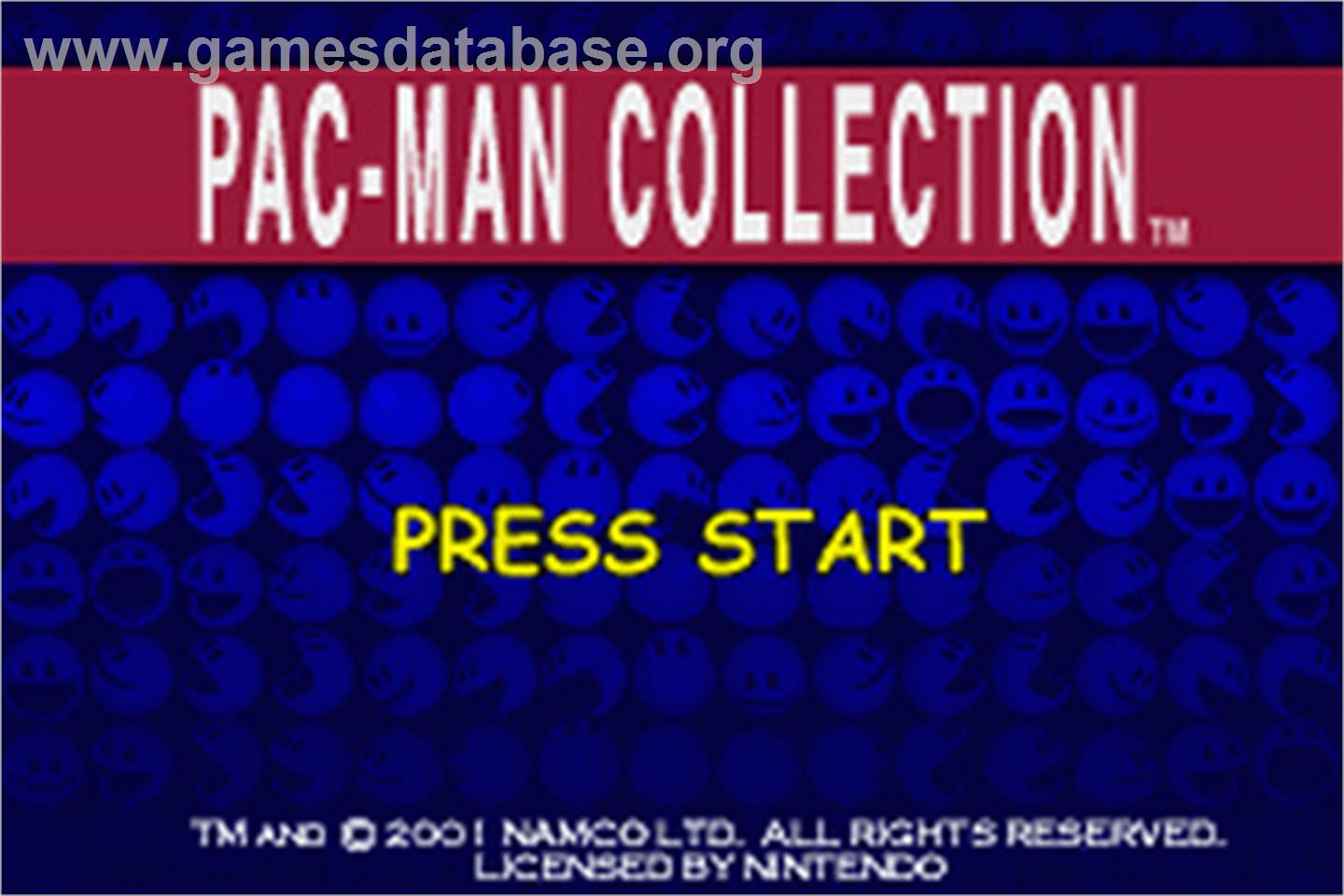 Pac-Man Collection - Nintendo Game Boy Advance - Artwork - Title Screen