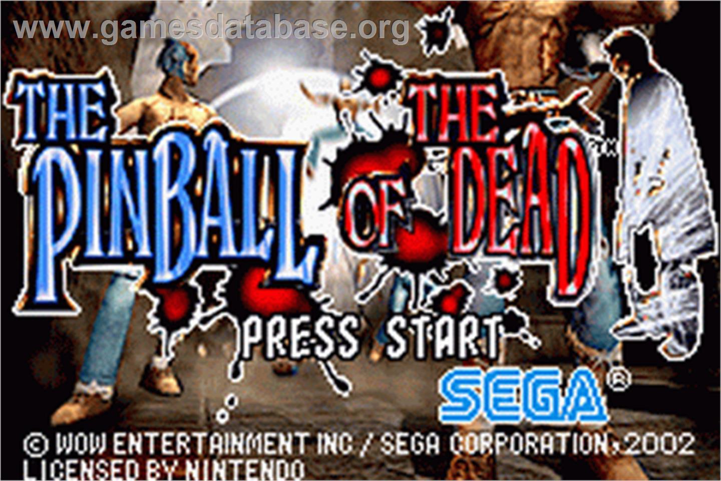 Pinball of the Dead - Nintendo Game Boy Advance - Artwork - Title Screen