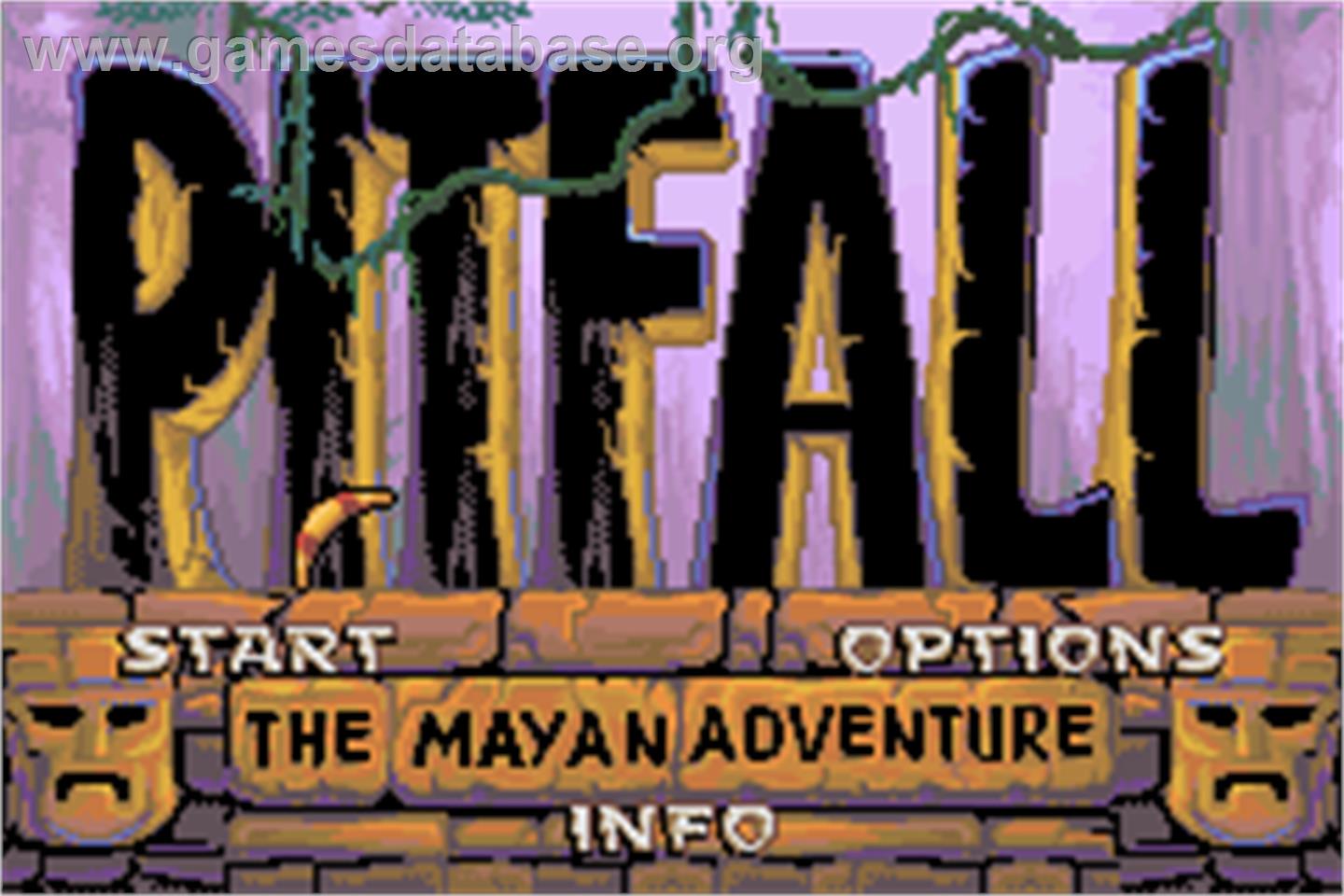 Pitfall: The Mayan Adventure - Nintendo Game Boy Advance - Artwork - Title Screen