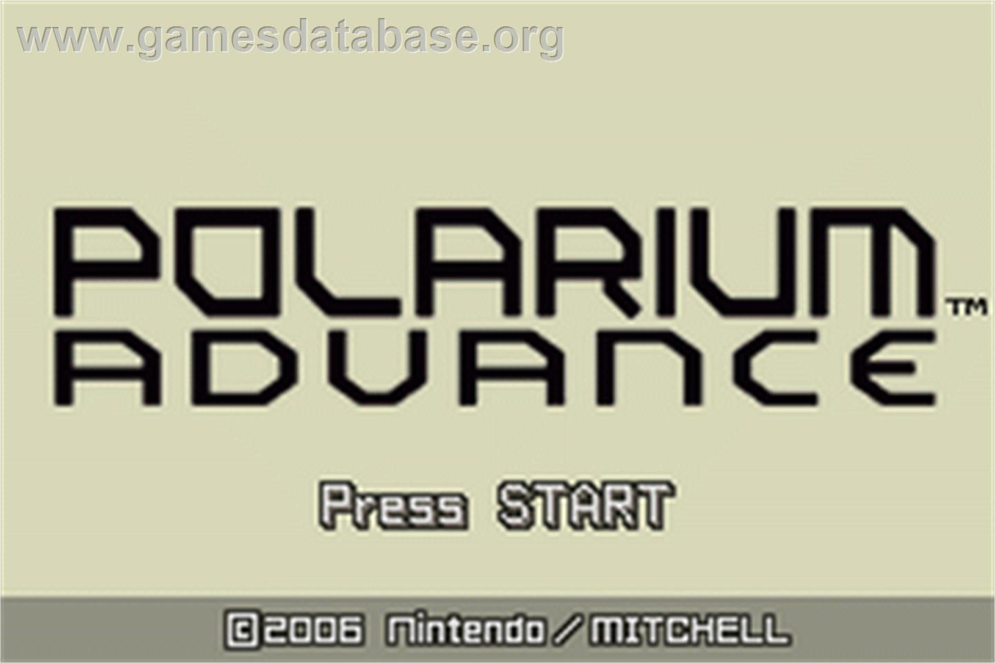 Polarium Advance - Nintendo Game Boy Advance - Artwork - Title Screen