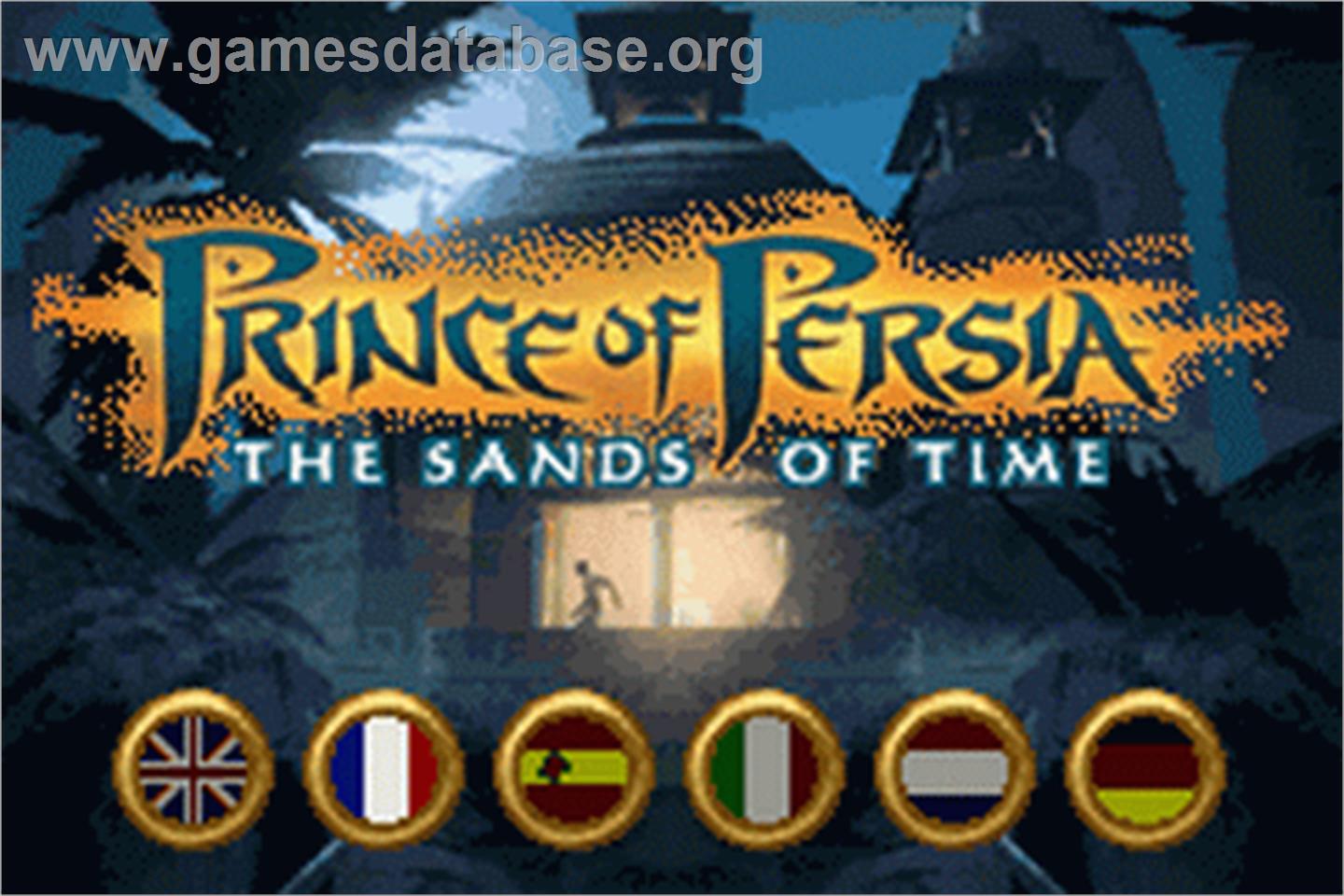 Prince of Persia: The Sands of Time - Nintendo Game Boy Advance - Artwork - Title Screen