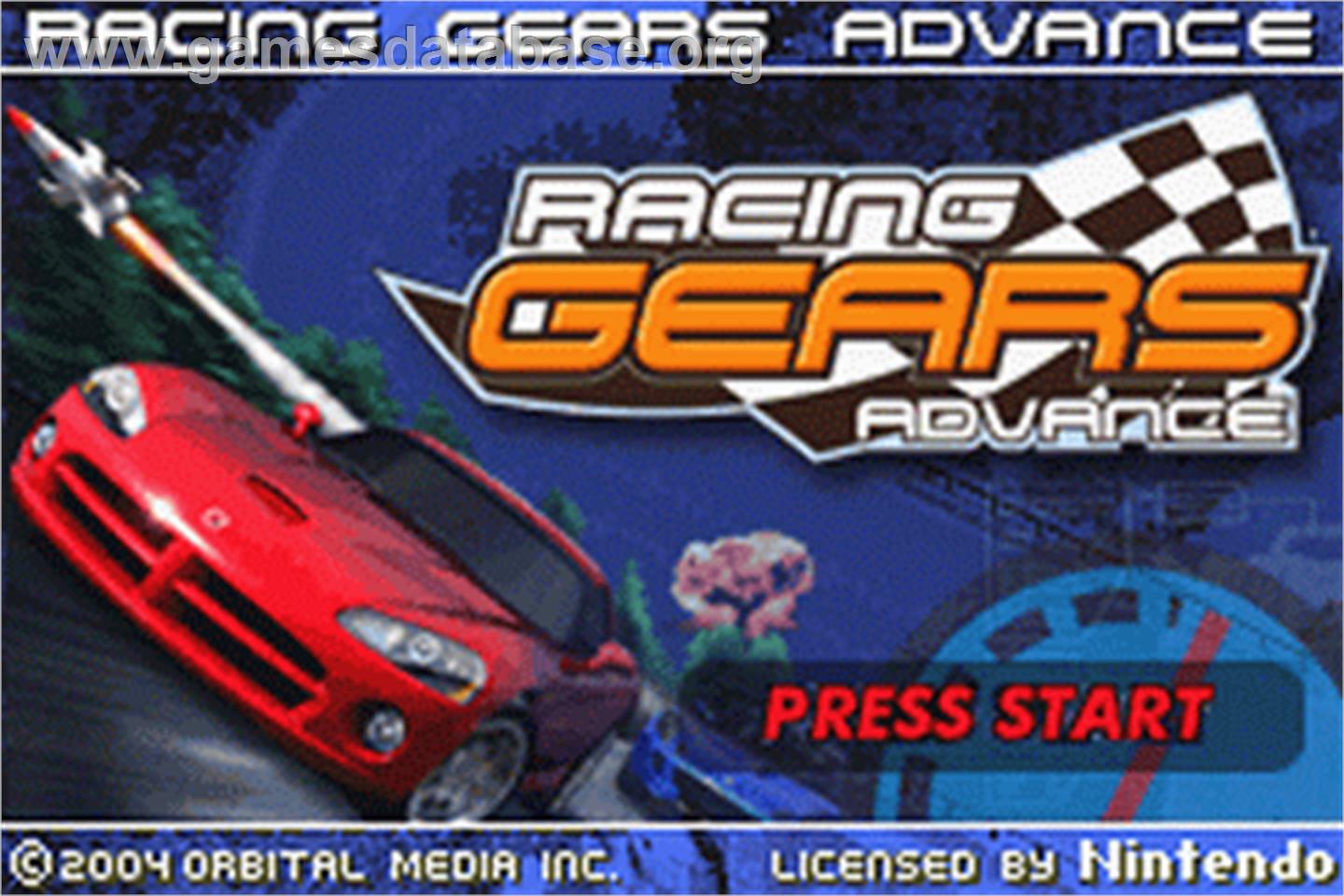 Racing Gears Advance - Nintendo Game Boy Advance - Artwork - Title Screen