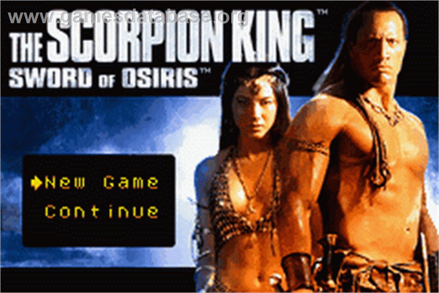 Scorpion King: Sword of Osiris - Nintendo Game Boy Advance - Artwork - Title Screen