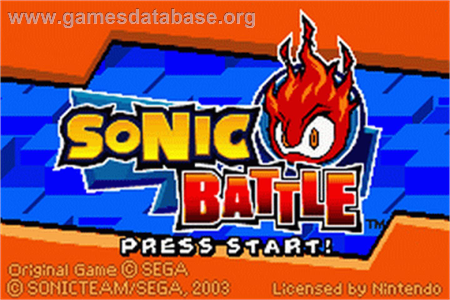 Sonic Battle - Nintendo Game Boy Advance - Artwork - Title Screen
