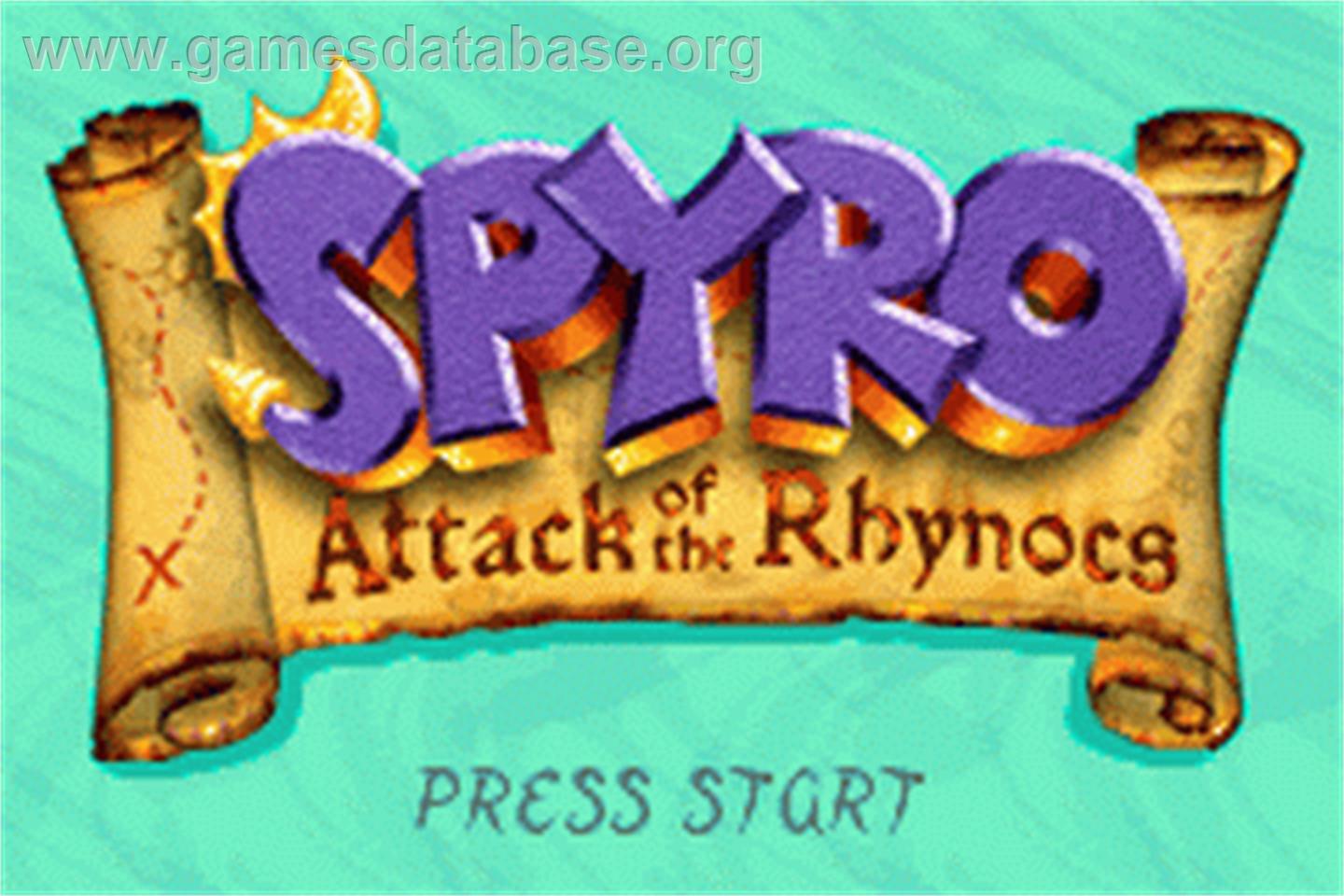 Spyro: Attack of the Rhynocs - Nintendo Game Boy Advance - Artwork - Title Screen