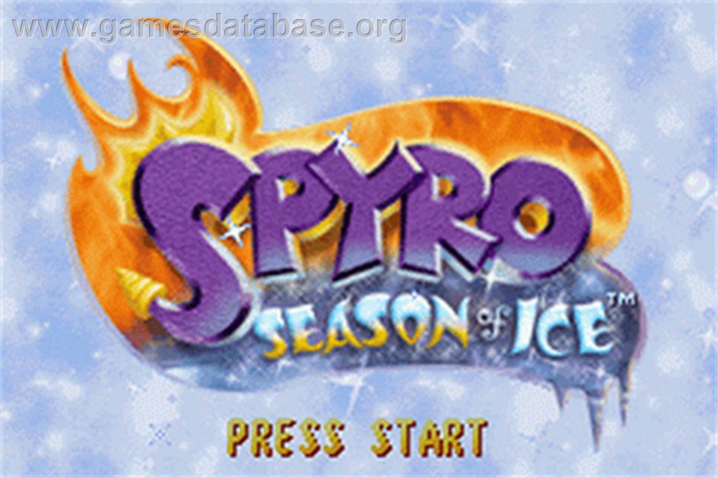 Spyro: Season of Ice - Nintendo Game Boy Advance - Artwork - Title Screen