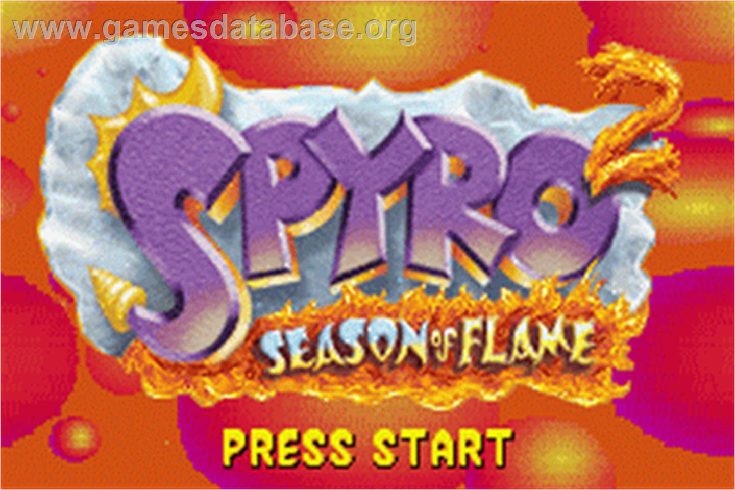 Spyro 2: Season of Flame - Nintendo Game Boy Advance - Artwork - Title Screen