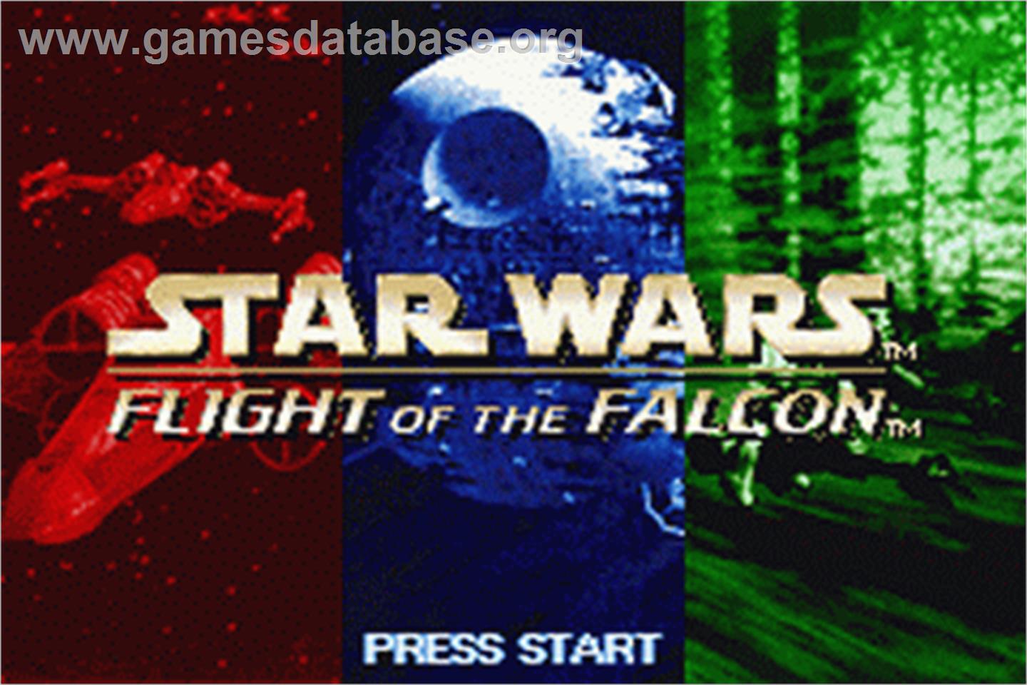 Star Wars: Flight of the Falcon - Nintendo Game Boy Advance - Artwork - Title Screen