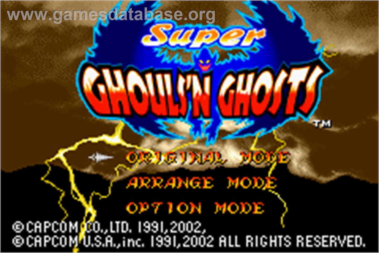 Super Ghouls 'N Ghosts - Nintendo Game Boy Advance - Artwork - Title Screen