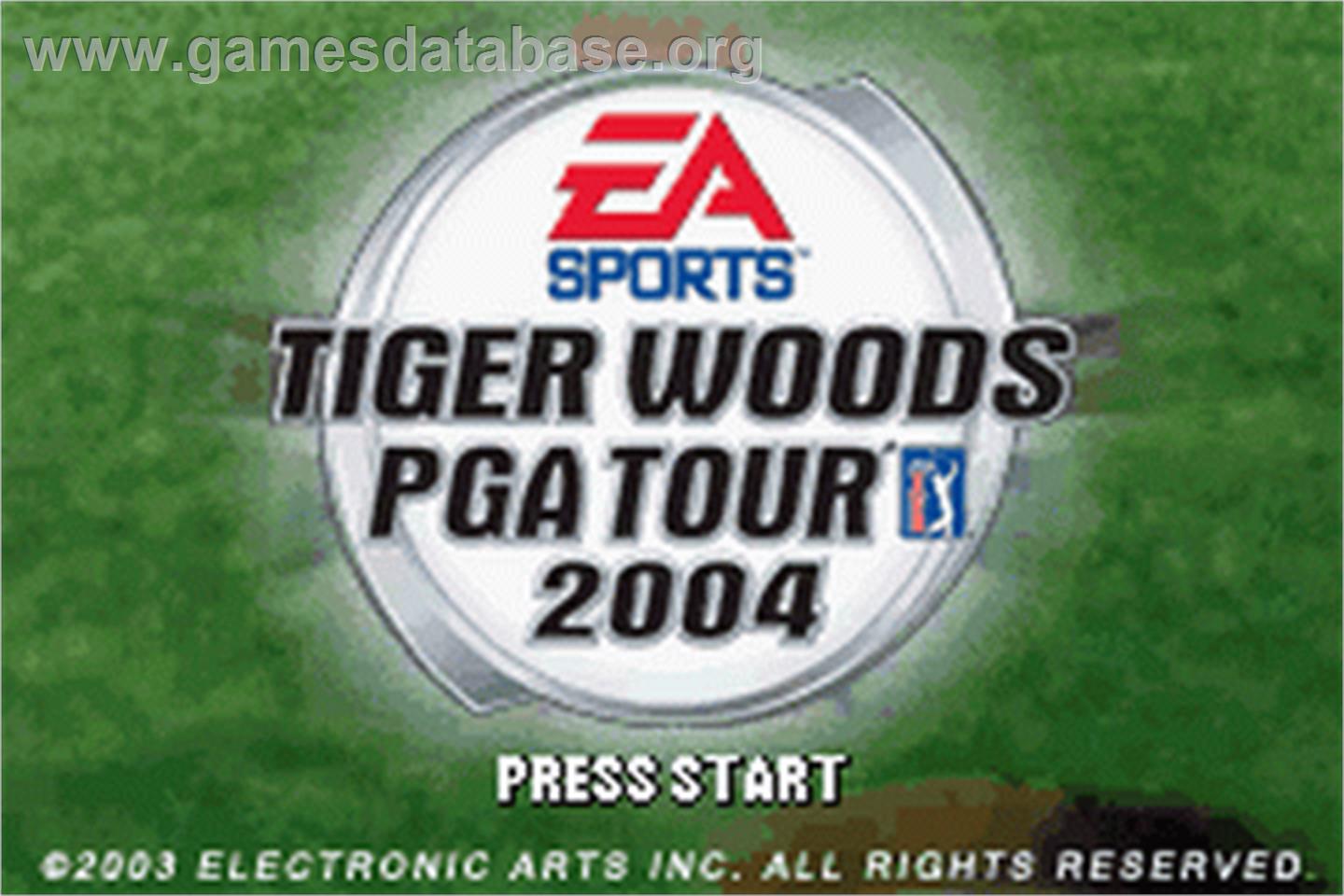Tiger Woods PGA Tour 2004 - Nintendo Game Boy Advance - Artwork - Title Screen