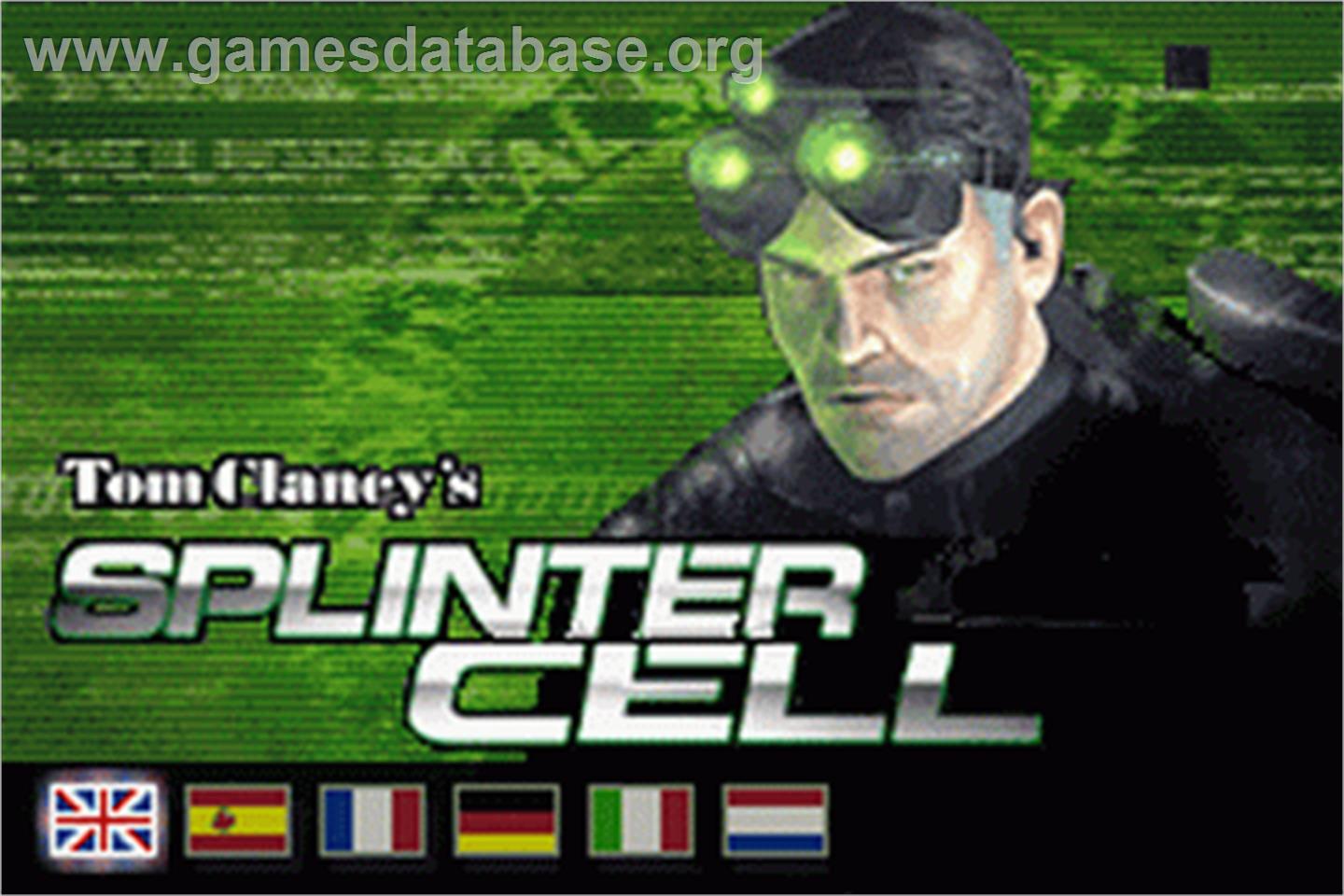 Tom Clancy's Splinter Cell - Nintendo Game Boy Advance - Artwork - Title Screen