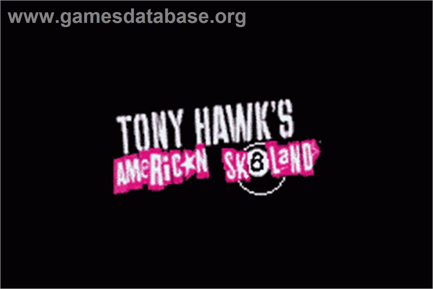Tony Hawk's American Sk8land - Nintendo Game Boy Advance - Artwork - Title Screen