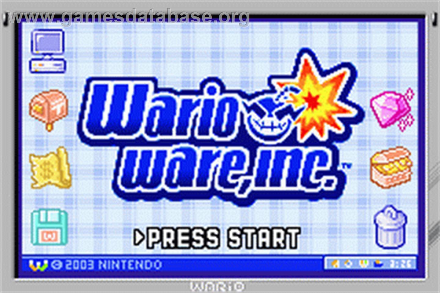 WarioWare, Inc.: Mega Microgame$ - Nintendo Game Boy Advance - Artwork - Title Screen